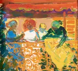 French School, 20th Century, Balcon le jour, oil on panel