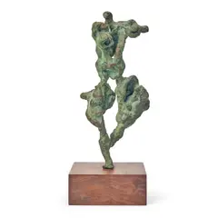 Oja Kodar, Running Figure, bronze with green patina