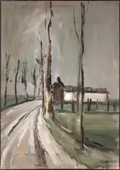 Georges Laporte, Route de Flanders, oil on canvas