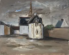 Georges Laporte, Behind the Chapel, oil on canvas