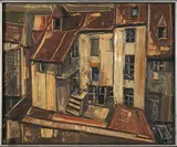 Georges Laporte, Maisons à St. Gengoux, oil on canvas