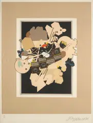 Alain Le Yaouanc, La Nuit et sa Marge (Le Yaouanc: Lith1969-0003), 1969, Color lithograph on paper; signed 'Aleyaouanc' in pencil lower right