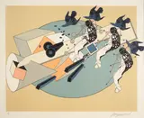 Alain Le Yaouanc, Sans-titre, c. 1977, Color lithograph on paper; signed 'Aleyaouanc' in pencil lower right