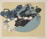 Alain Le Yaouanc, Sans-titre, c. 1977, Color screenprint on paper; signed 'Aleyaouanch' lower right