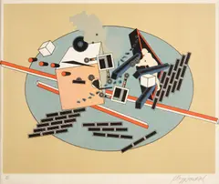 Alain Le Yaouanc, Sans-titre, c. 1977, Color lithograph on paper; signed 'Aleyaouanc' in pencil lower right
