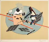 Alain Le Yaouanc, Sans-titre, c. 1977, Color lithograph on paper; signed 'Aleyaouanc' in pencil lower right