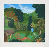 Thomas McKnight, Austrian Garden, 1984, Color screenprint on wove paper; signed 'McKnight' in pencil lower right