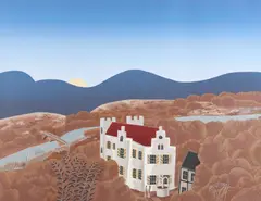 Schloss Remseck by Thomas McKnight, 1980, Color screenprint on paper; signed 'McKnight' in pencil lower right, sold Oct 2024