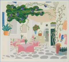 Lotus, from the Mykonos II suite by Thomas McKnight, 1986, Color screenprint on paper; signed 'McKnight' in pencil lower right, sold Oct 2024