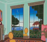 Thomas McKnight, Chinese Gazebo, from the Newport Suite, 1985, Color screenprint on paper; signed 'McKnight' in pencil lower right
