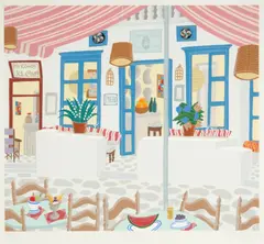 Pierrot's by Thomas McKnight, 1986, Color screenprint on paper; signed 'McKnight' in pencil lower right, sold Oct 2024