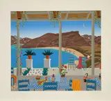 Thomas McKnight, Pan's Cove, 1986, Color screenprint on paper; signed 'McKnight' in pencil lower right