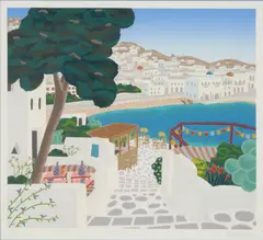 Remezzo by Thomas McKnight, 1986, Color screenprint on paper; signed 'McKnight' in pencil lower right, sold Oct 2024