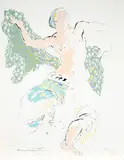 Après Bakst (Maquette for print) by José García Ocejo, tempera and pencil on paper, sold Oct 2024