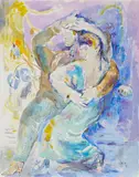 Tango (Lavender) by José García Ocejo, mixed media including watercolor and pencil on paper, offered Oct 2024