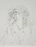 Coy Model by José García Ocejo, ink and brush on paper, sold Oct 2024