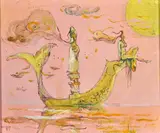 Surrealist Boat by José García Ocejo, oil on canvas, sold Oct 2024