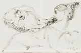 Reclining Nude by José García Ocejo, ink and brush on lightweight card stock, offered Oct 2024