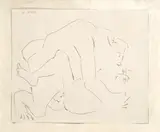 L'Étreinte (Baer 1344; Bloch 1150) by Pablo Picasso, 1963, Linocut rincée on Arches; signed 'Picasso' in pencil lower right, sold Oct 2024