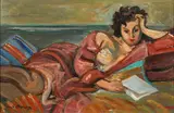 André Planson, Reclining Woman Reading, oil on canvas