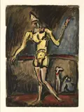 Georges Rouault, Le Clown jaune, from Cirque (Wofsy 207), 1930, Color etching and aquatint on paper; signed and dated within the plate; framed