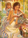 Enzo Russo, A Quiet Read, oil on Masonite
