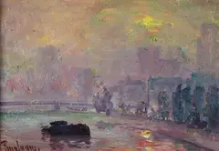 Georges Ferro La Gree, Harbor Mist at Sunrise