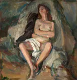 Emile Sabouraud, Nu Romantique, oil on canvas