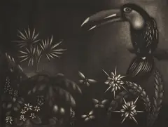 Le grand toucan, by Laurent Schkolnyk, Mezzotint on Rives watermarked paper; signed 'Schkolnyk' in pencil lower right, sold Oct 2024