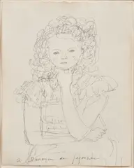 Portrait of a Seated Girl by André Dunoyer de Segonzac, pen and ink on paper, sold Oct 2024