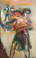 Walter Spitzer, Le Peintre Vagabond, oil on canvas