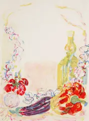 Kostia Terechkovitch, Retour du marche (Terechkovitch 123), 1961, Color lithograph on Japan paper; titled on an unidentified label affixed to the verso; framed