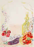 Kostia Terechkovitch, Retour du marche (Terechkovitch 123), 1961, Color lithograph on Japan paper; titled on an unidentified label affixed to the verso; framed