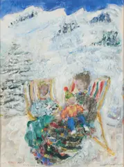 Kostia Terechkovitch, Wengen in March, gouache and pencil on paper