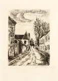 Maurice de Vlaminck, Frontispiece from Les Hommes Abandónnes (Walterskirchen 122), 1927, Etching on paper; signed "Vlaminck" in pencil lower right; published by Editions Marcel Seheur, Paris framed