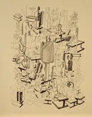 Albert Leon Wilson, Self Portrait, 1974, Lithograph on tan paper; signed and dated 'Al Wilson 1974' in pencil lower right