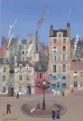 Michel Delacroix, L'horloge, watercolor and gouache on paper
