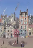 Michel Delacroix, L'horloge, watercolor and gouache on paper