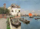Martín Rico, Venetian waters, oil on canvas