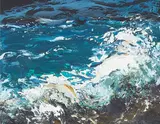 Maggi Hambling, Summer waves, oil on board