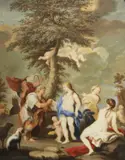 Bouly, The judgement of Paris, gouache heightened with gum arabic on vellum mounted to panel