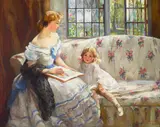Mary Ethel Young Hunter, Once upon a time, oil on canvas laid down on panel