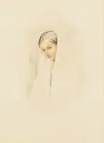 John Frederick Lewis, Ra, Pows, A Spanish girl, watercolor and pencil over red crayon on paper