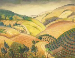 Helen Rousseau, Cultivation: Southern California, oil on panel