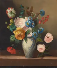 Dutch School, Floral still life (a pair), both oil on canvas