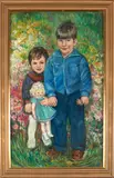 Waldo Peirce, The Doll; Jonathan and Karen, oil on board