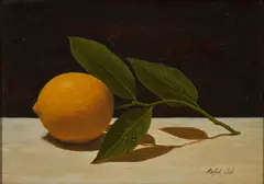 Ralph Soh, Still Life with a Lemon, oil on Masonite