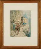 David Cox Jr., Crossing the Pyrenees, watercolor and pencil on paper