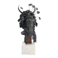 Carol Thornton, Bronze Head of a Native American, Bronze