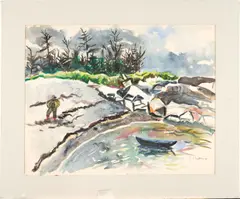 Edna L. Perkins, Two Watercolors, watercolor on paper
